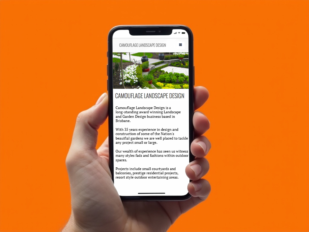 Camouflage Mobile responsive website design