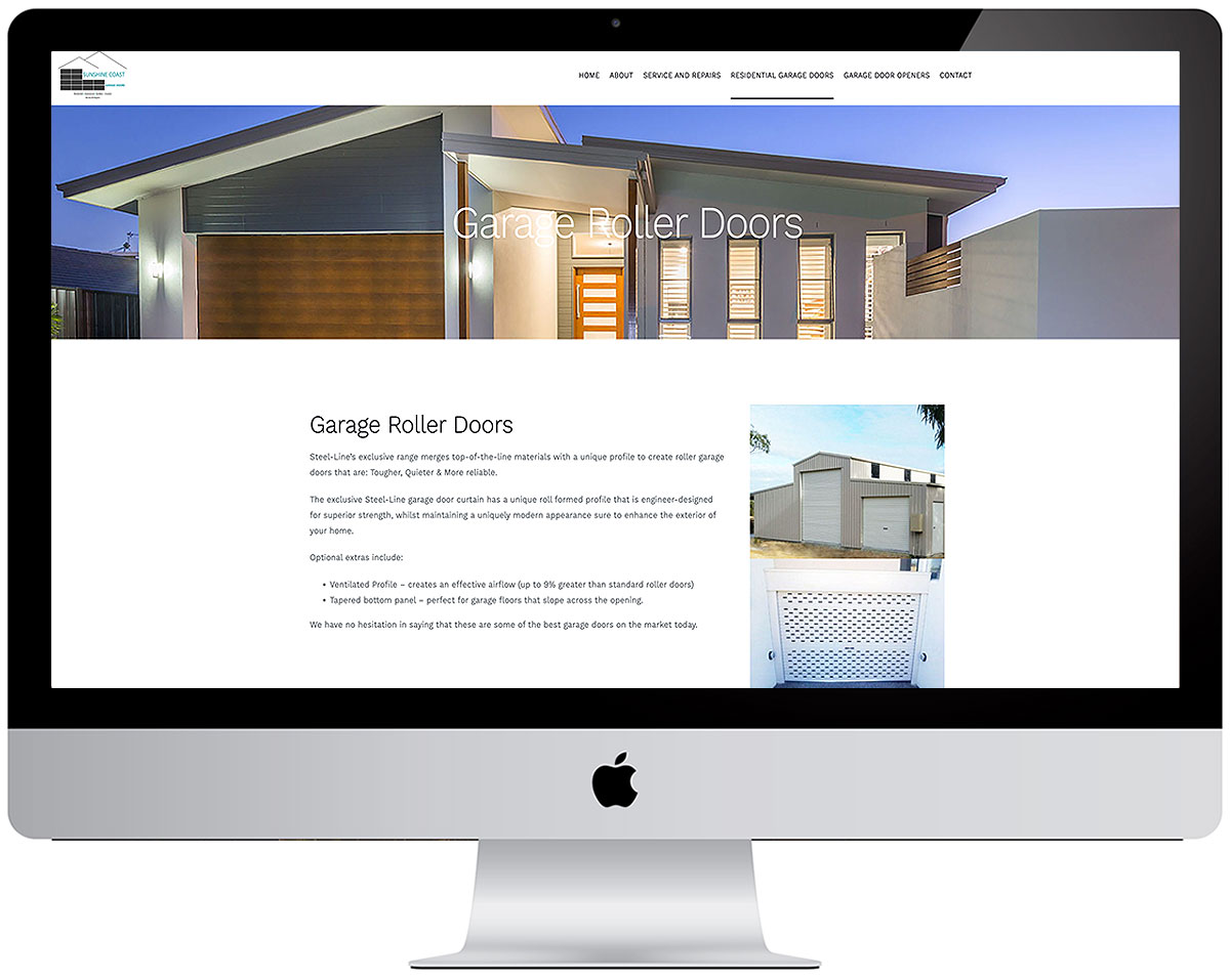 Scorched Media Website Design Portfolio - Sunshine Coast Garage Doors