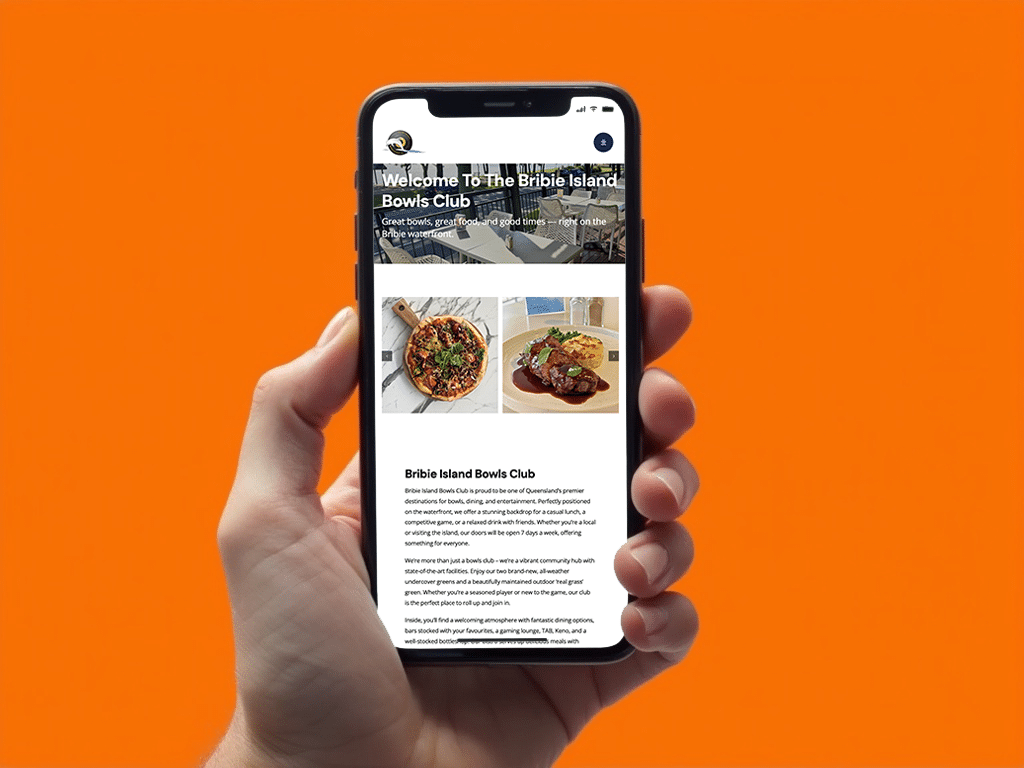 Bribie Island Bowls Club - Mobile responsive website design