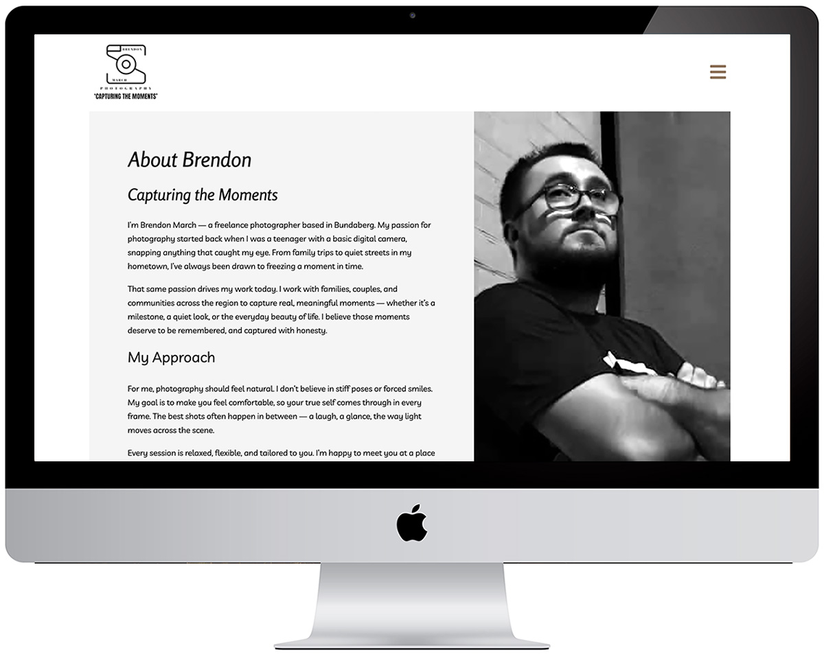 Brendon March Photography Website Design