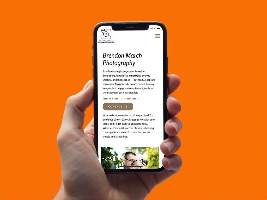 Brendon March Photography - Mobile responsive website design