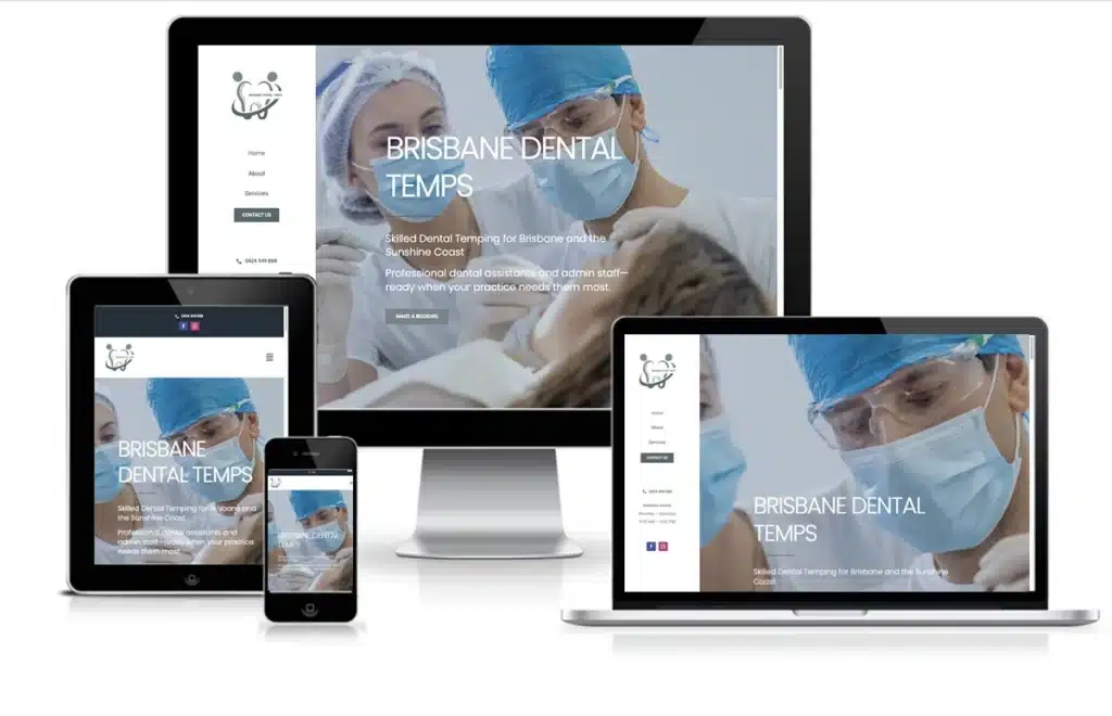 bdt-responsive Brisbane Dental Temps website design