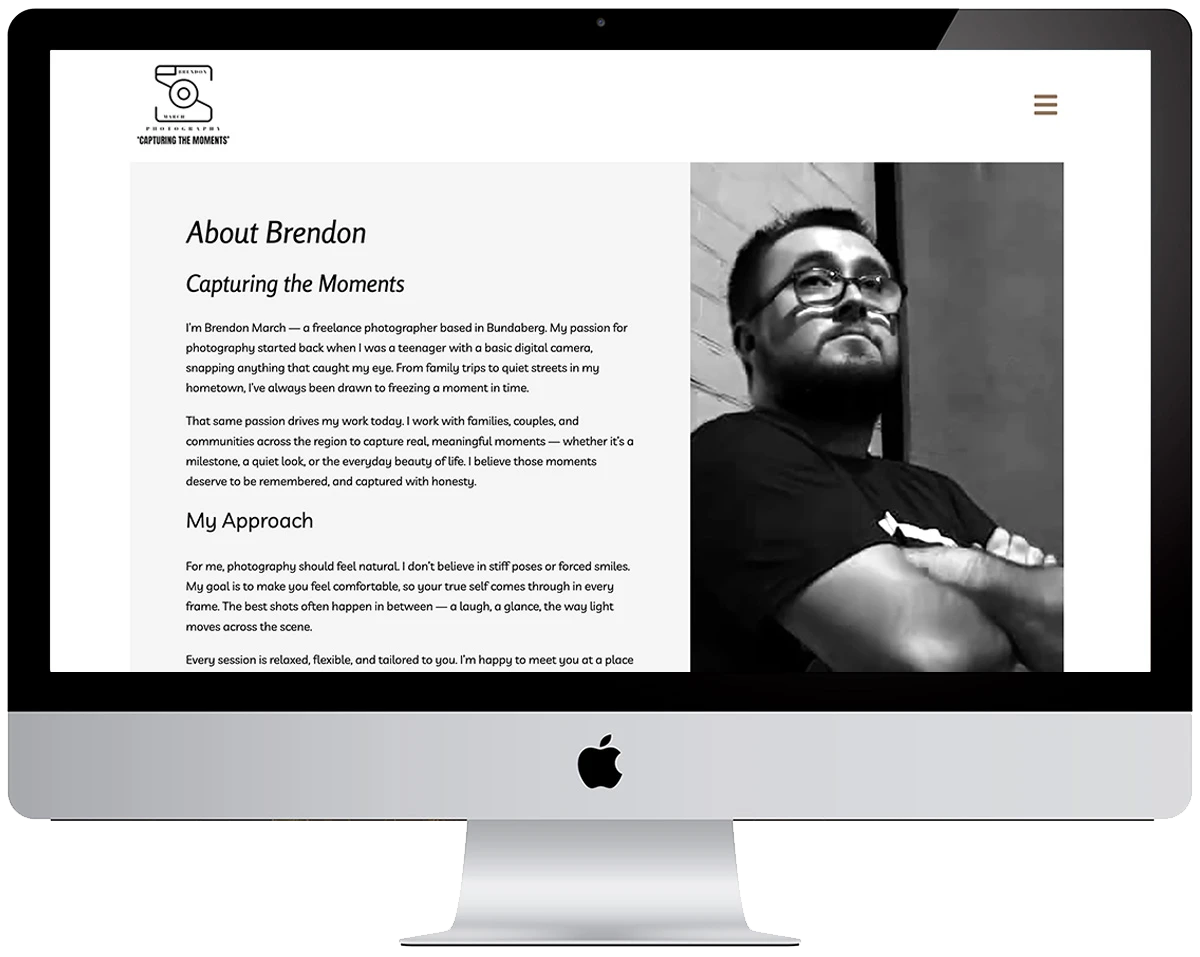 march Brendon March Photography Website Design
