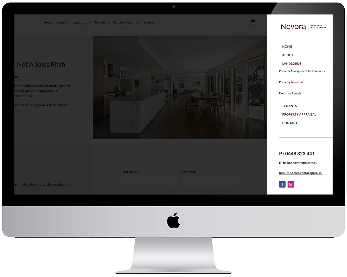 Novora Property Management 11 Novora Property Management website design